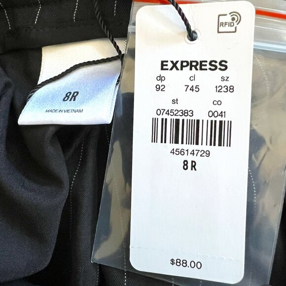 Express NEW Stylist Super High-Rise Pinstripe Ankle Pants Size 8 - Picture 14 of 15